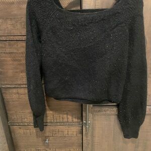 Express Off-the-Shoulder Black Sweater